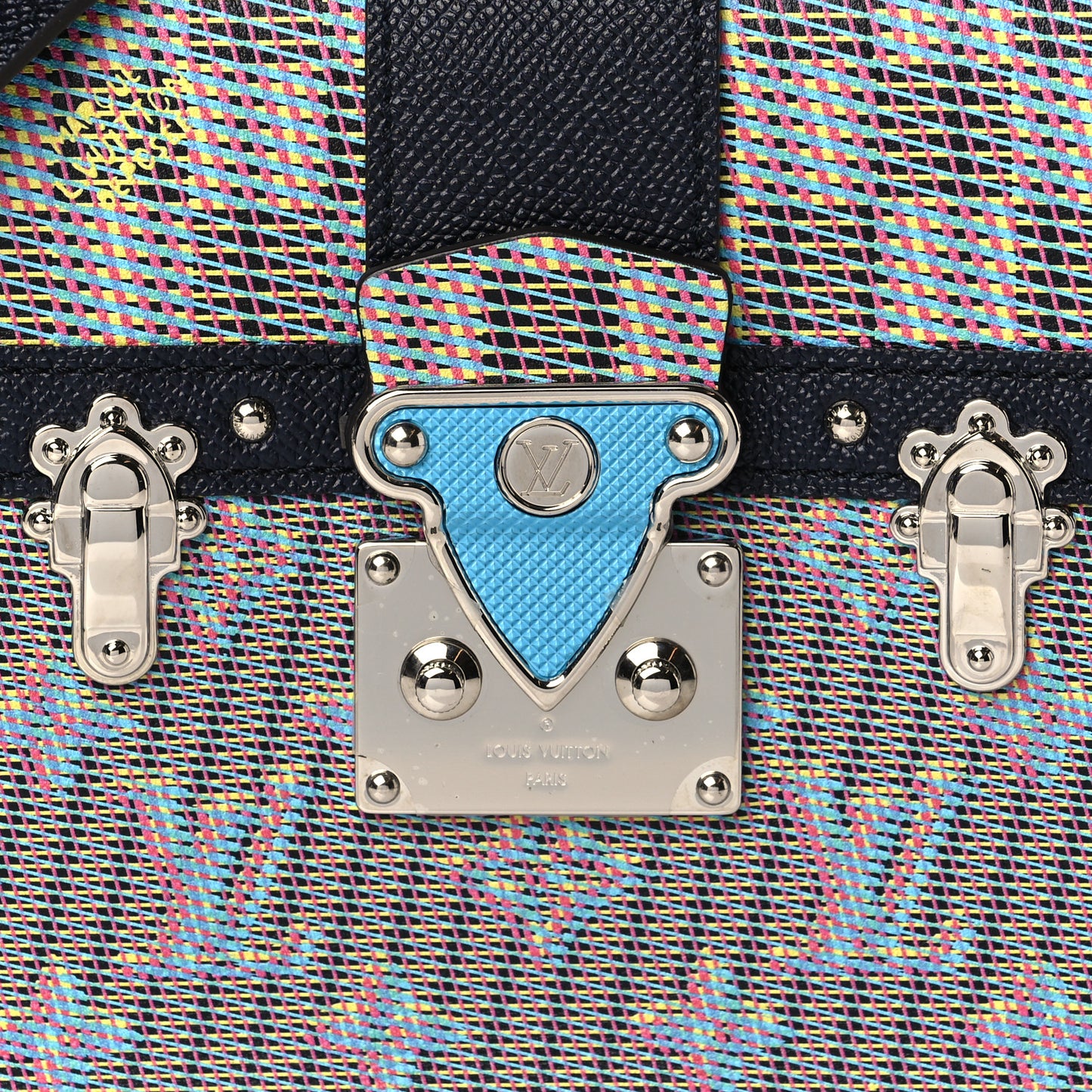 Calfskin Monogram LV Pop Trunk Clutch Blue