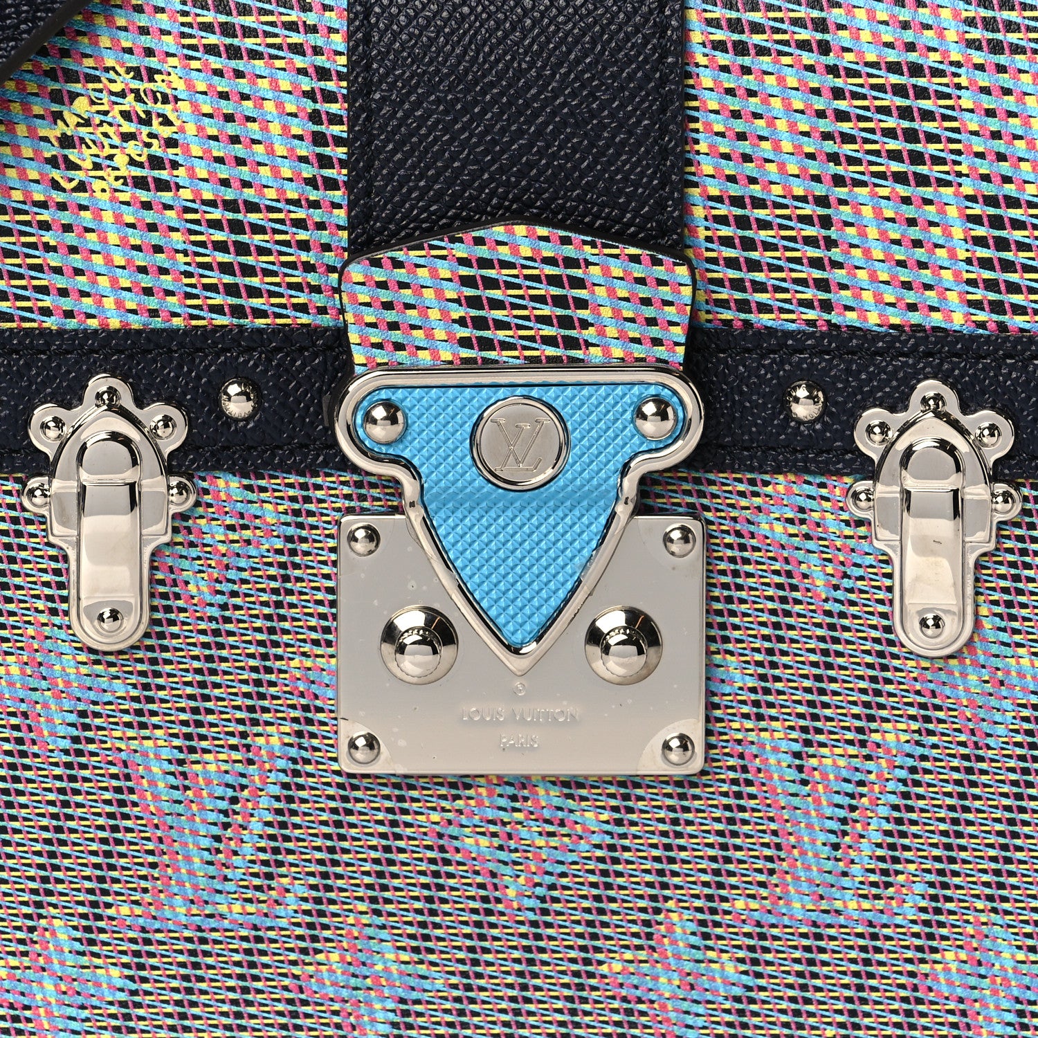 Louis Vuitton Calfskin Monogram LV Pop Trunk Clutch Blue 6 of 8