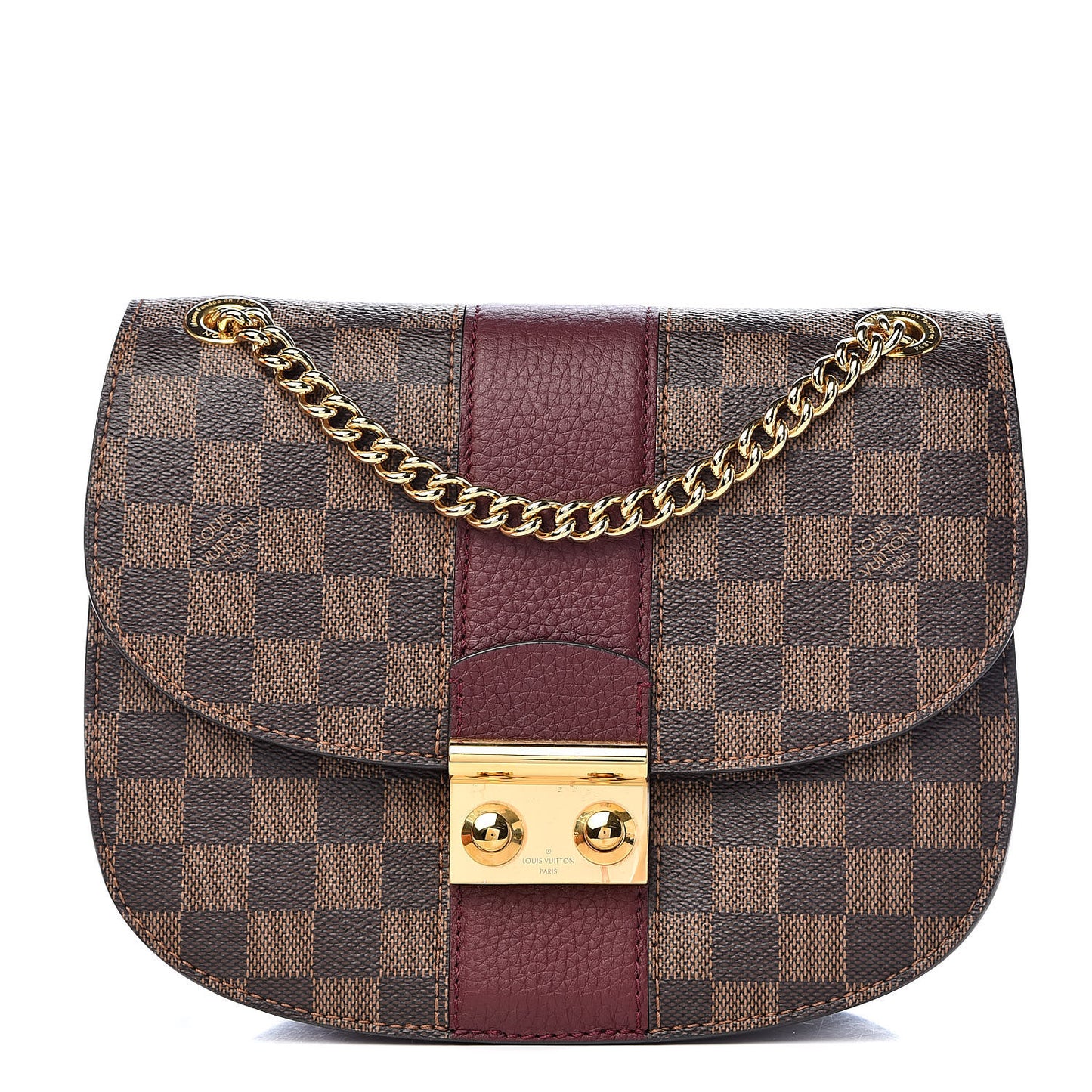 Damier Ebene Cuir Taurillon Wight Bordeaux