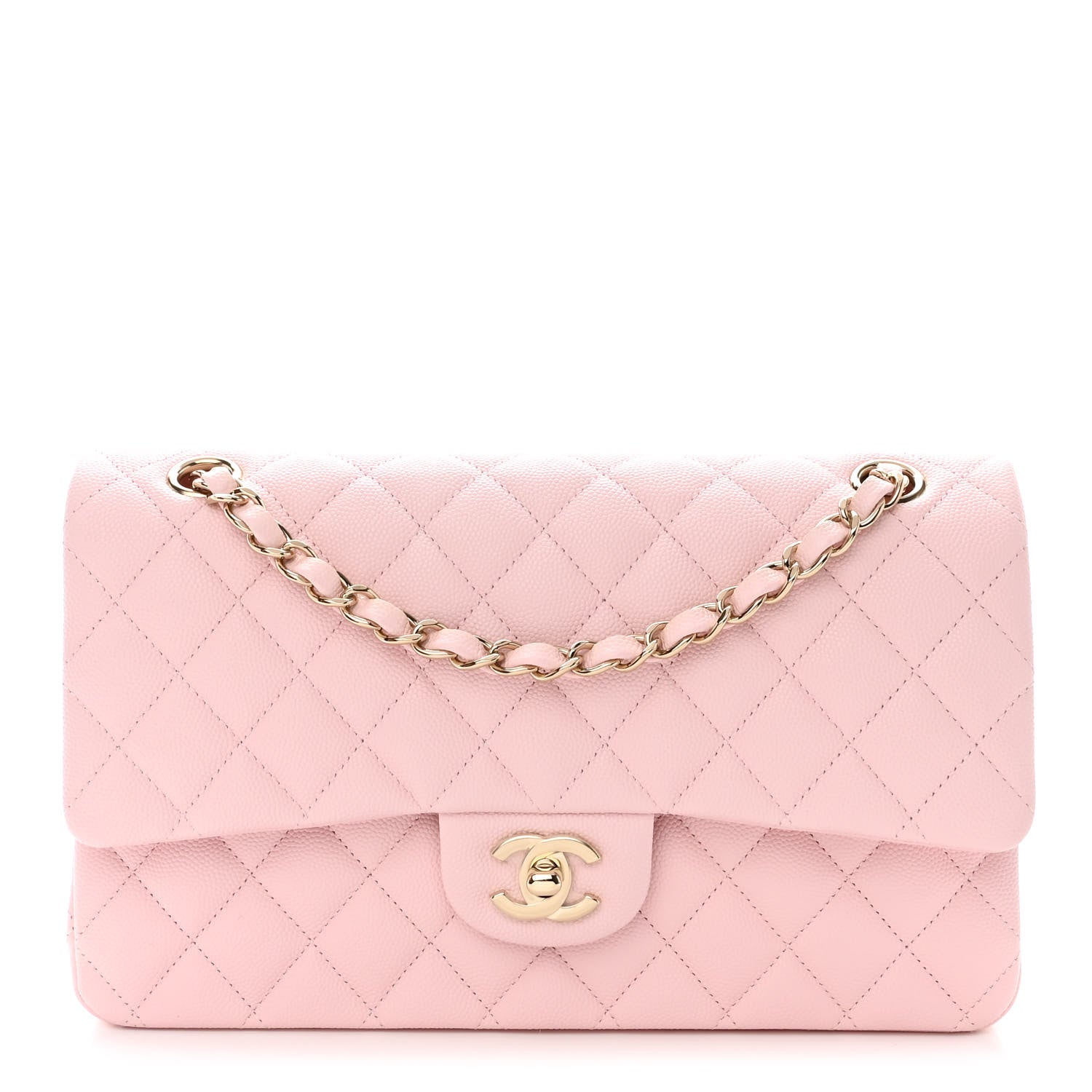 Chanel Caviar Quilted Medium Double Flap Light Pink 1 of 12