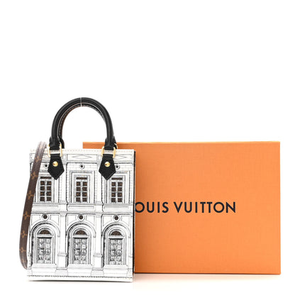 Louis Vuitton X FORNASETTI Calfskin Architettura Petit Sac Plat Black White 10 of 10