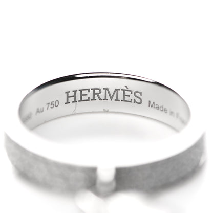 Hermes 18K White Gold Diamond Kelly Clochette Double Ring 52 6 4 of 7