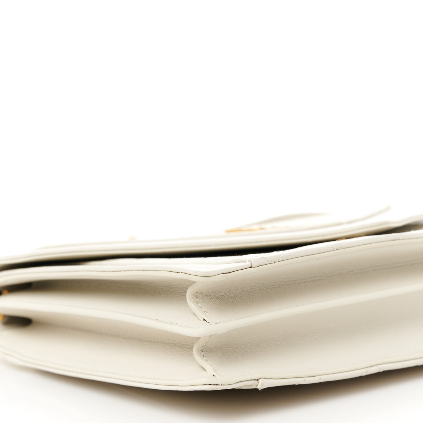Lambskin Quilted Medium Monogram Shoulder Bag Crema Soft