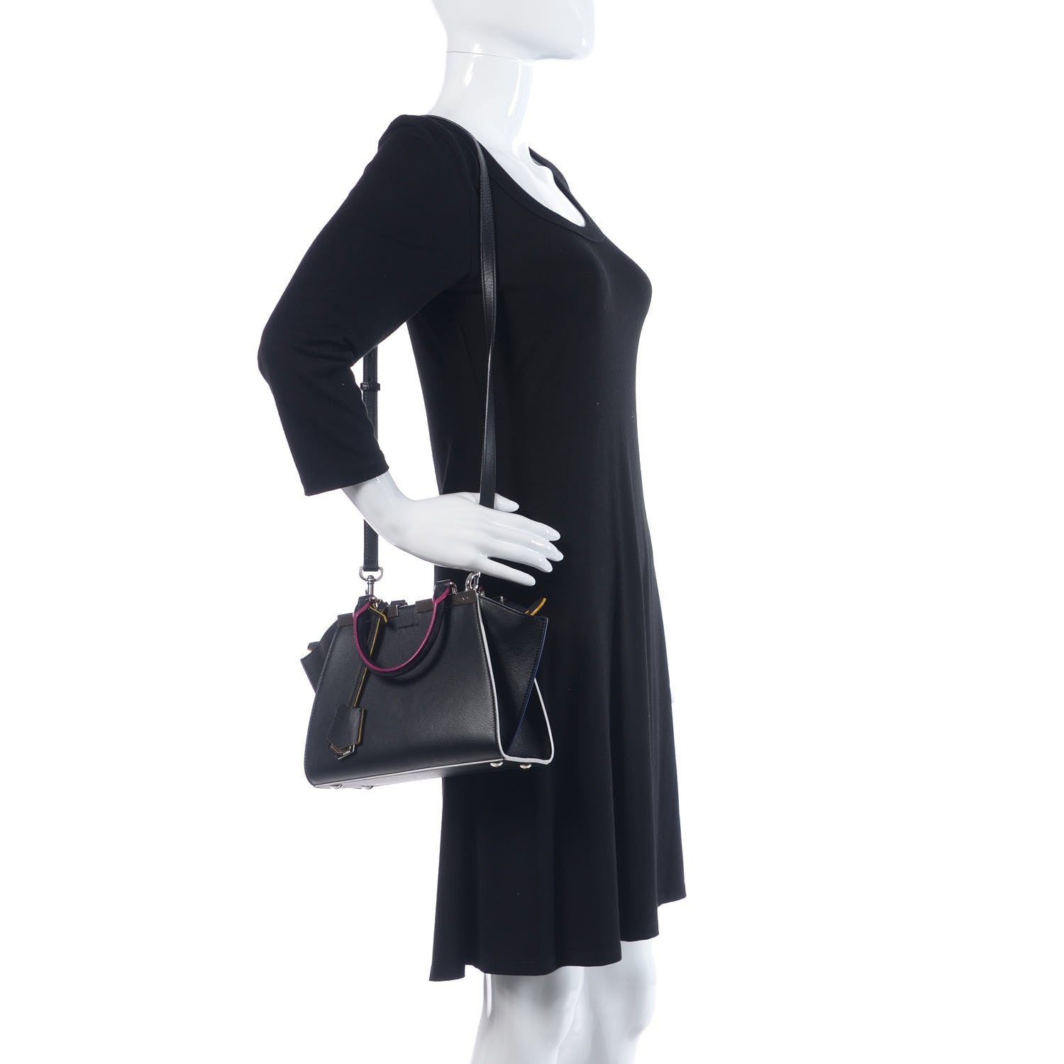 Fendi Vitello Dolce Mini 3Jours Tote Black 2 of 10