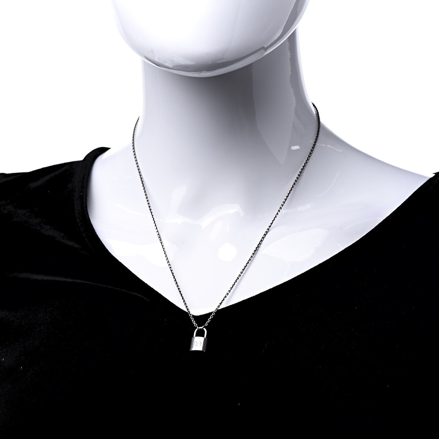 Louis Vuitton Sterling Silver Lockit Necklace 2 of 6