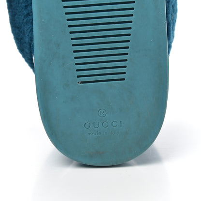 Gucci Patent Merino Wool High Top Sneakers 38 Deep Cobalt 6 of 15