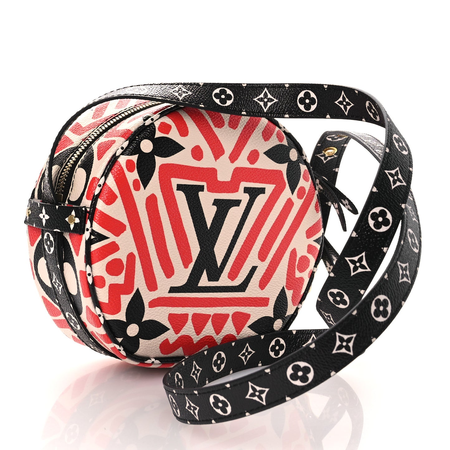 Monogram Giant Crafty Boite Chapeau Souple PM Creme Rouge Black