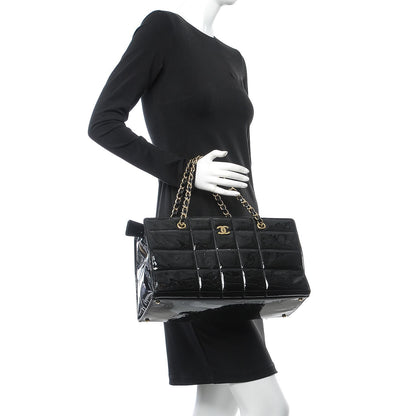 Chanel Patent Chocolate Bar CC Tote Black 2 of 7