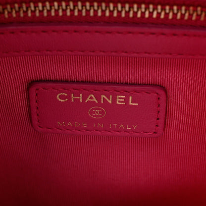 Chanel Lambskin Chevron Quilted Medium Cosmetic Case Pink 6 of 8