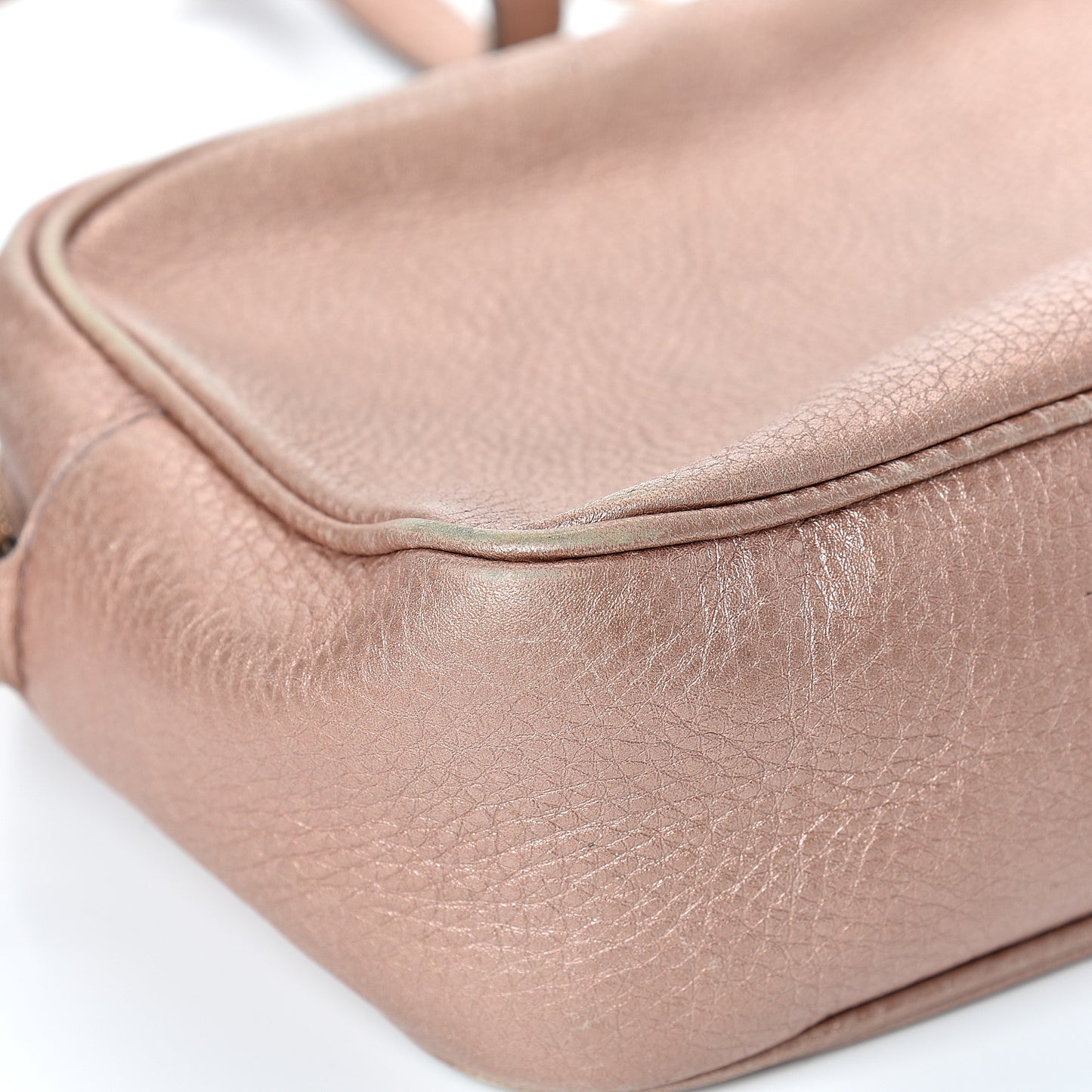 Metallic Pebbled Calfskin Small Soho Disco Bag Pink