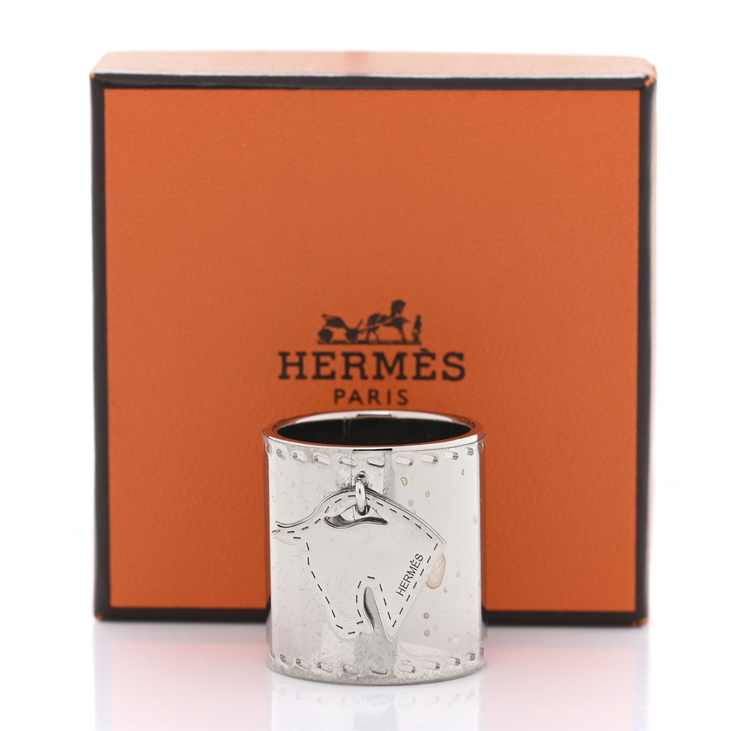 Palladium Tete de Cheval Horse Charm Scarf Ring