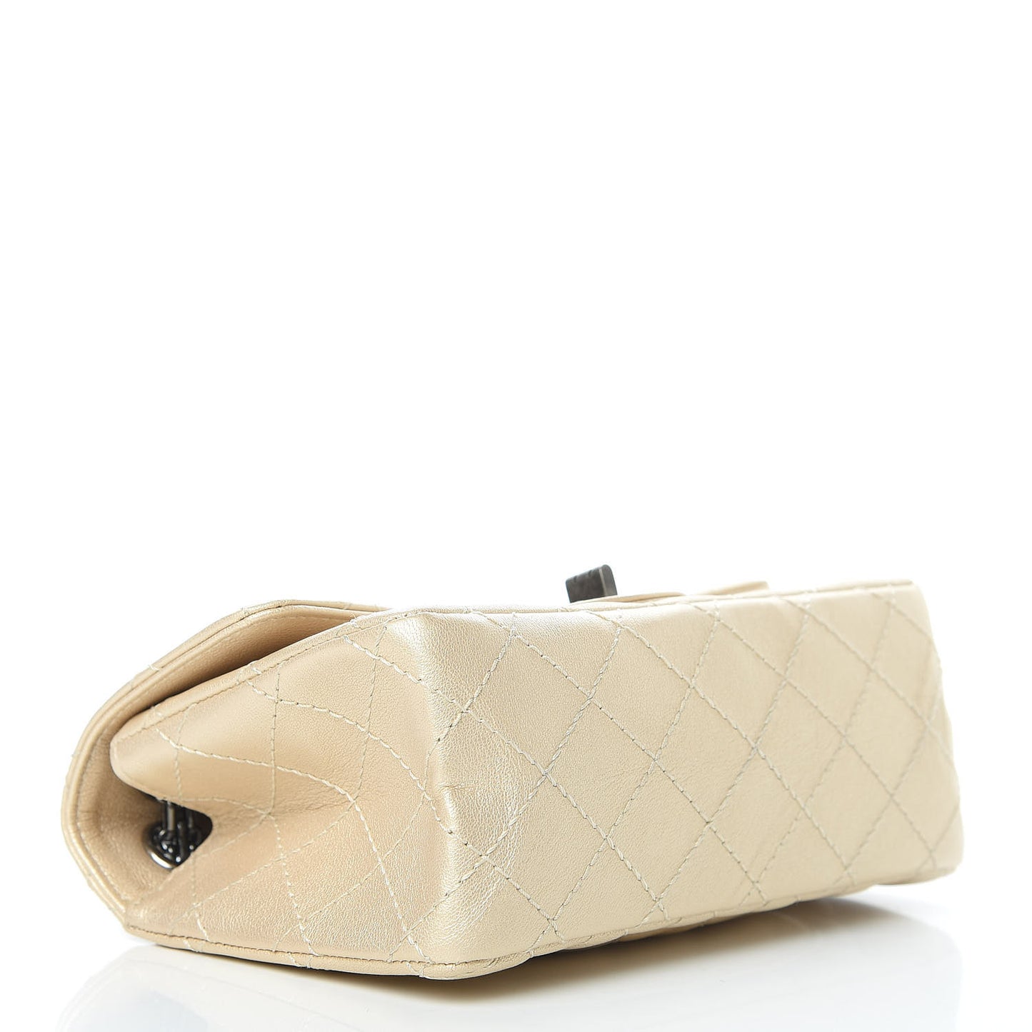 Metallic Sheepskin Quilted 2.55 Reissue Mini Flap Beige