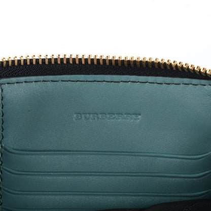Burberry Signature Grain Calfskin Check Embossed Peyton Crossbody Clutch Bag Celadon Blue 6 of 8