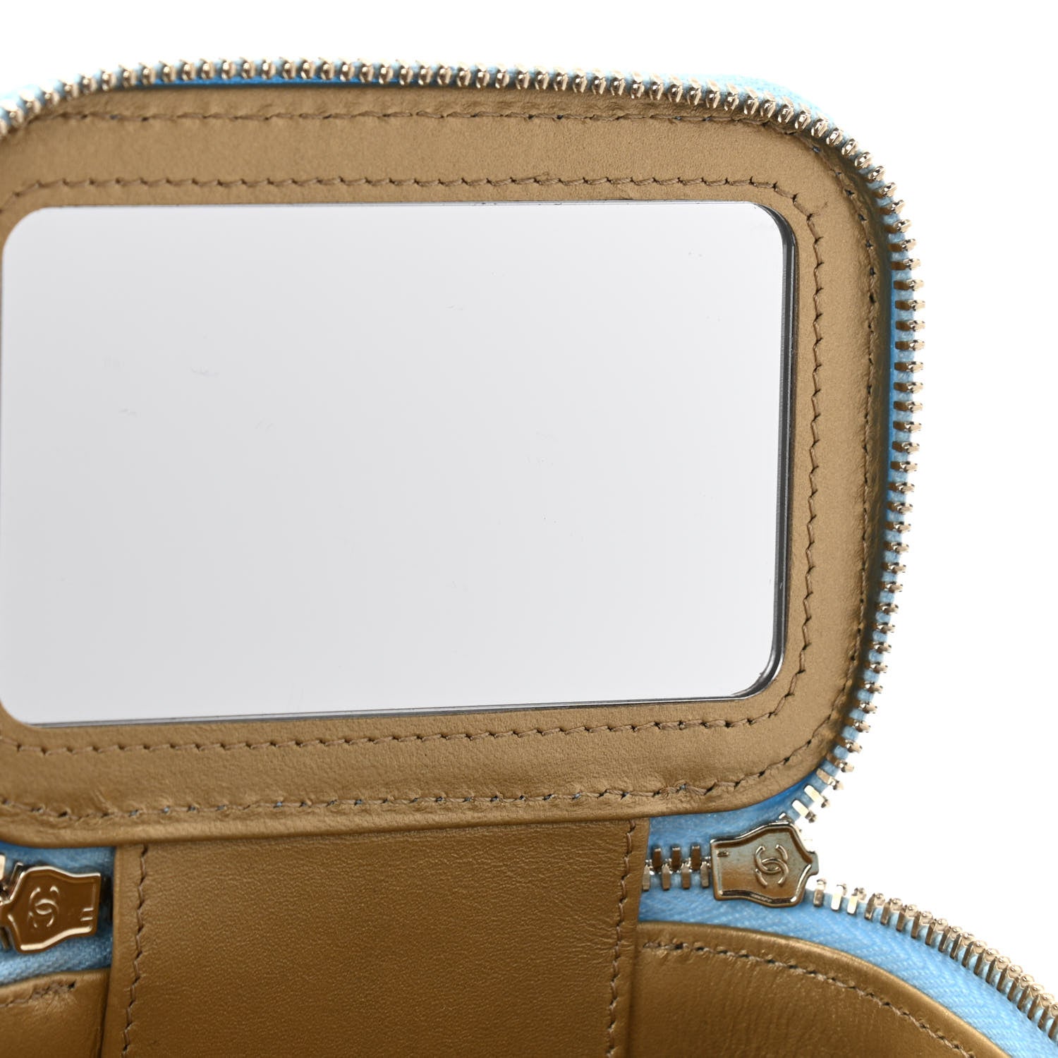 Chanel Lambskin Quilted Pearl Crush Mini Vanity Case With Chain Light Blue 6 of 12