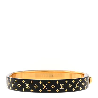 Louis Vuitton Monogram Nanogram Cuff S Black Gold 3 of 6