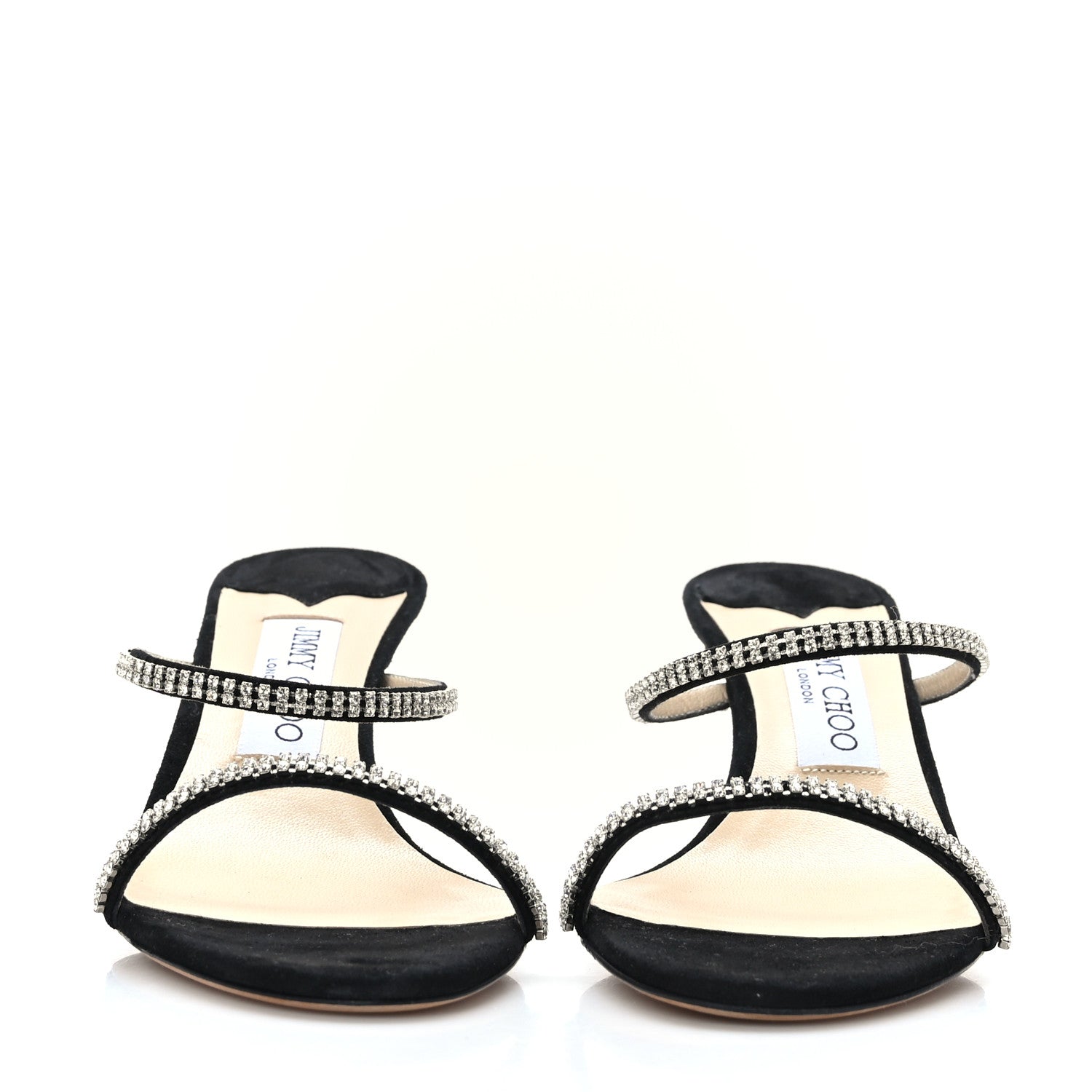 Jimmy Choo Crystal Suede Pumps 37.5 Black 2 of 7