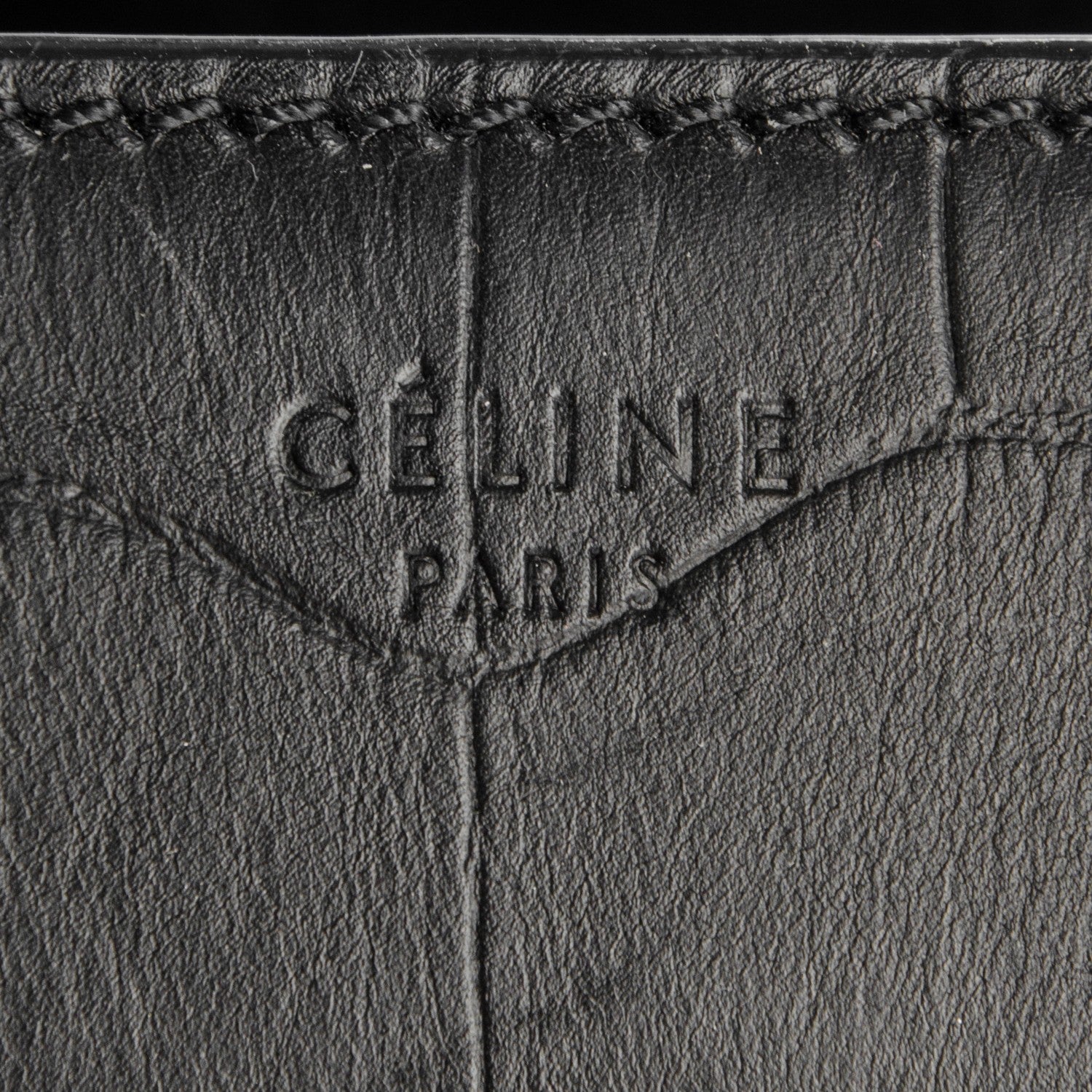 Celine Crocodile Embossed Calfskin Medium Phantom Luggage Black 6 of 8