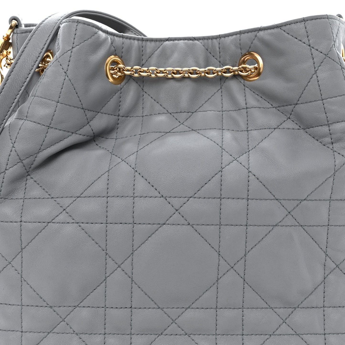 Lambskin Supple Macrocannage Ammi Bag Grey