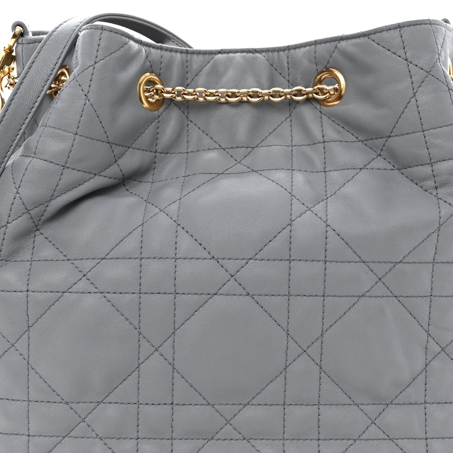 Christian Dior Lambskin Supple Macrocannage Ammi Bag Grey 8 of 10