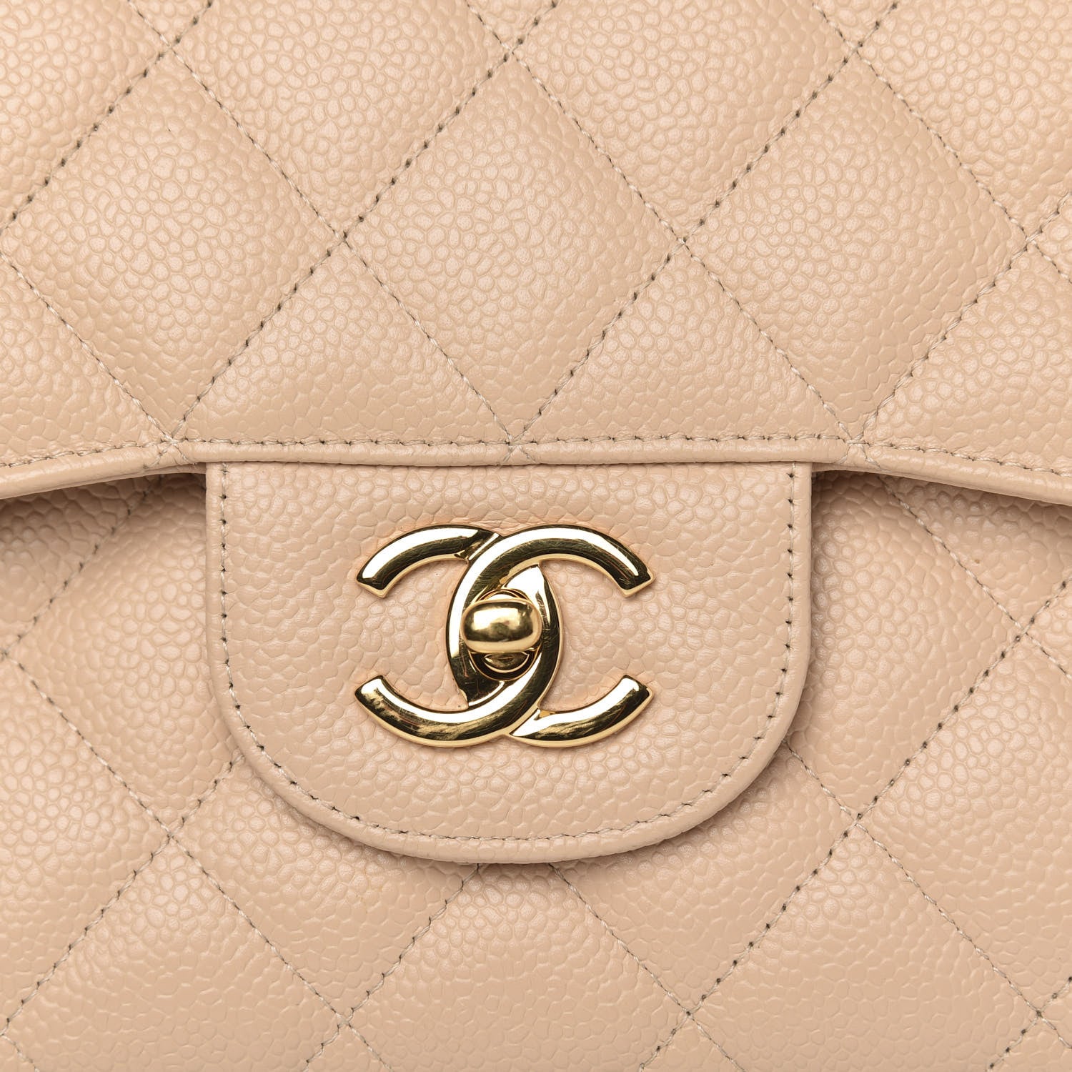 Chanel Caviar Quilted Jumbo Double Flap Beige Clair 12 of 12