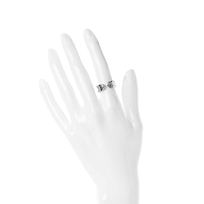 Cartier 18K White Gold Diamond 6.5mm Logo De Ring 49 4.75 2 of 5