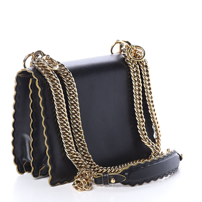 Fendi Vitello Liberty Scalloped Studded Small Kan I Shoulder Bag Black 2 of 7