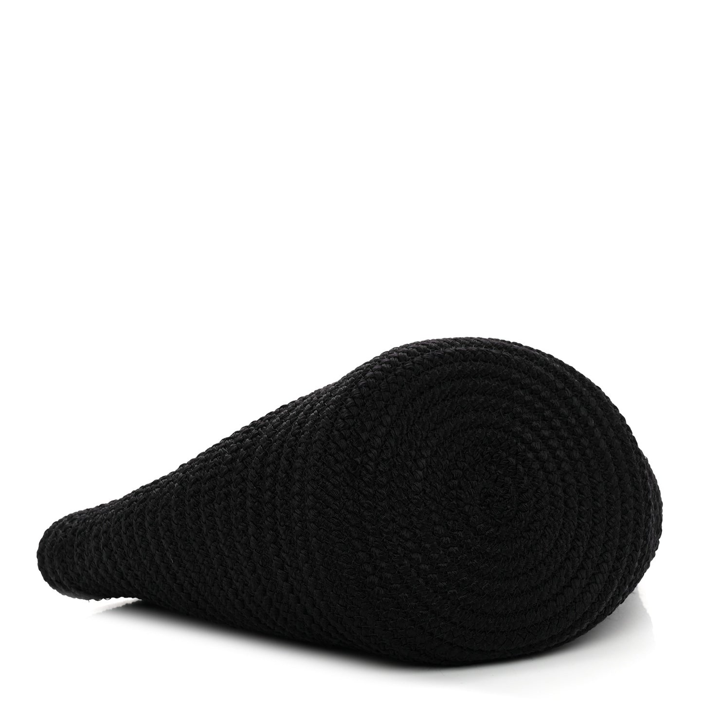 Nylon Lambskin Woven Ibiza Basket With Strap Black