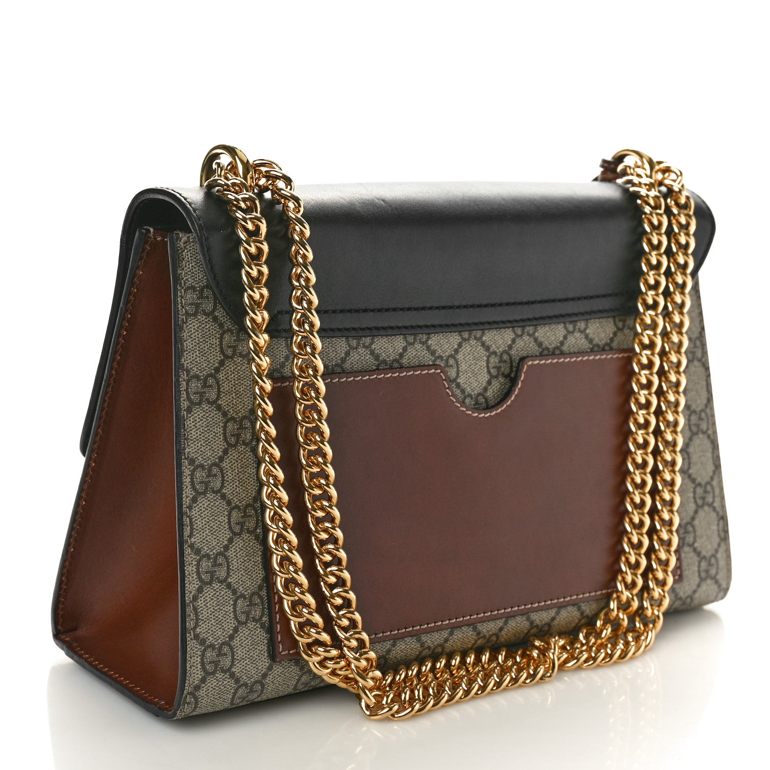 Gucci GG Supreme Monogram Calfskin Medium Padlock Shoulder Bag Beige Black Cuir 2 of 10