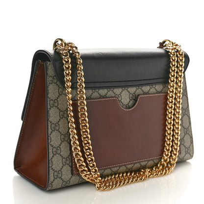 Gucci GG Supreme Monogram Calfskin Medium Padlock Shoulder Bag Beige Black Cuir 2 of 10