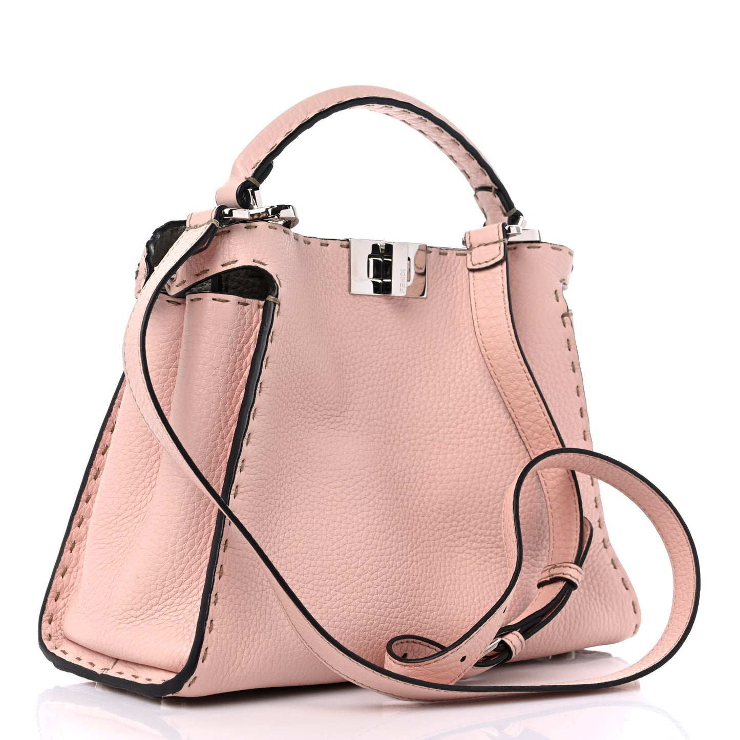 Cuoio Romano Selleria Bi-Color Medium Peekaboo Iconic Essentially Satchel Cipria Latte