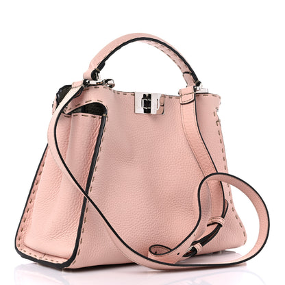 Fendi Cuoio Romano Selleria Bi-Color Medium Peekaboo Iconic Essentially Satchel Cipria Latte 3 of 10