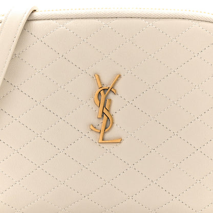 Saint Laurent Lambskin Quilted Gaby Zipped Pouch Crema Soft 8 of 10