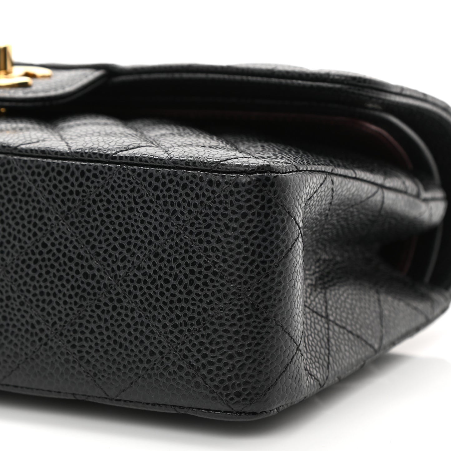 Caviar Quilted Small Double Flap Black
