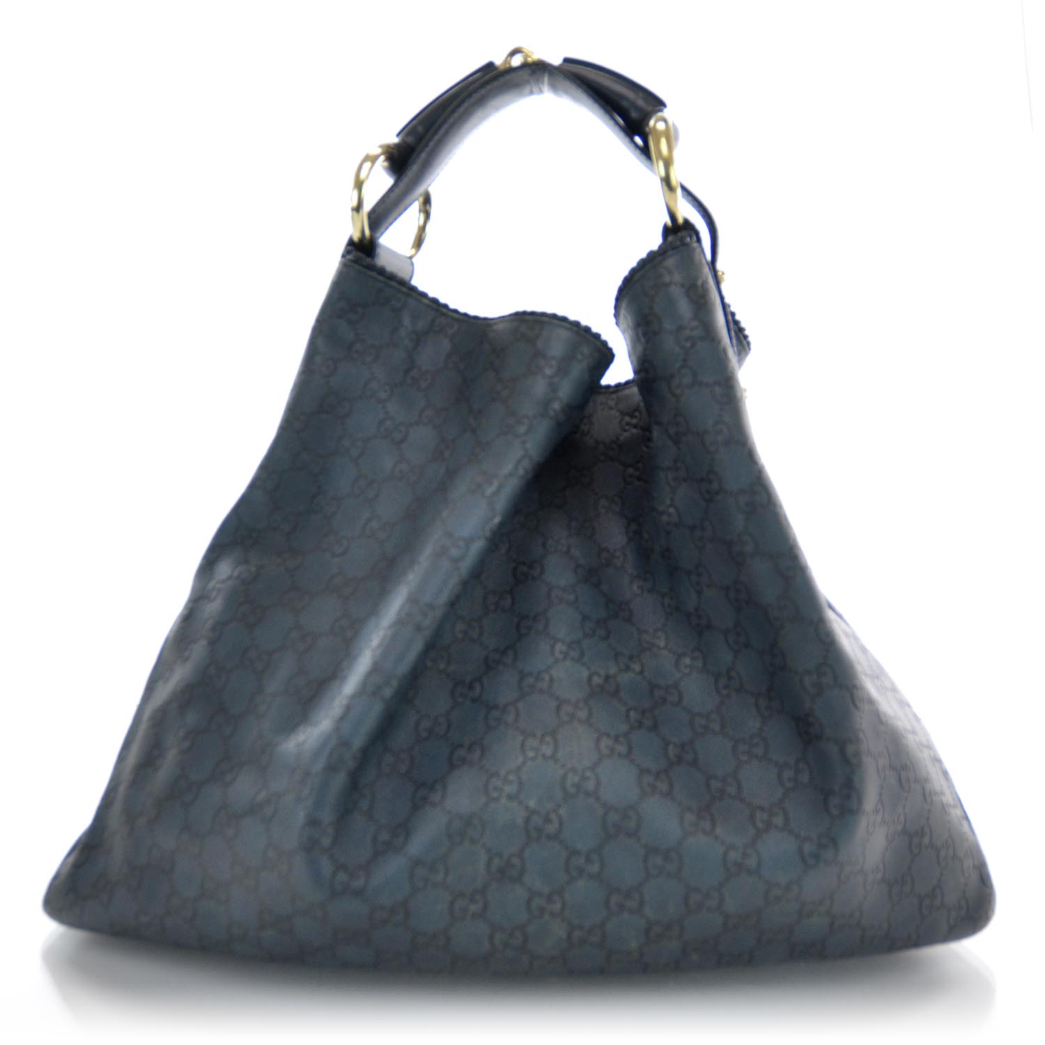 Gucci Guccissima Large Horsebit Chain Hobo Blue 1 of 11