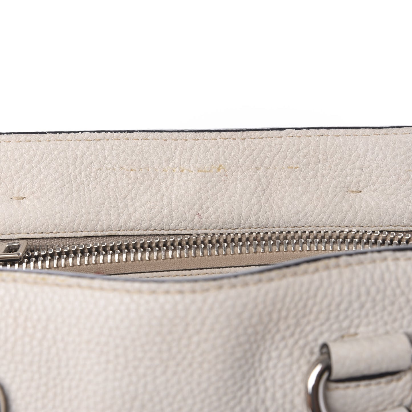 Vitello Daino Top Handle Tote Bianco