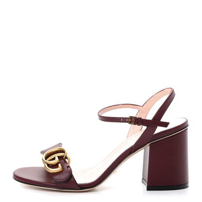 Gucci Lifford Calfskin GG Marmont Ankle Wrap 75mm Sandals 35 Vintage Bordeaux 1 of 9