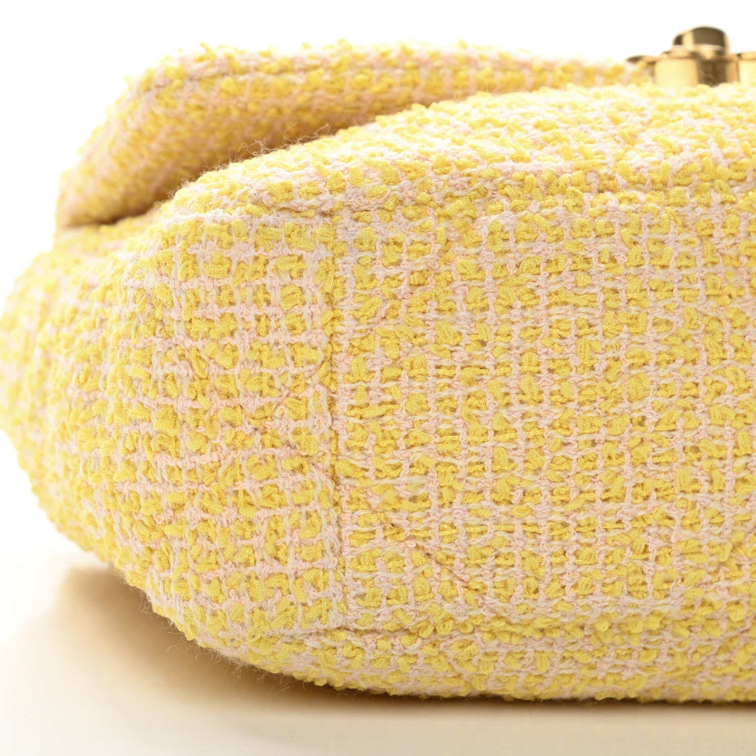 Chanel Tweed Quilted Medium Chanel 19 Flap Yellow Pink 9 of 12