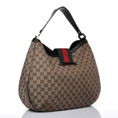 Gucci Monogram Large New Ladies Web Hobo Dark Brown 3 of 20