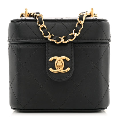 Chanel Lambskin Quilted Vanity Clutch With Chain Black 1 of 11