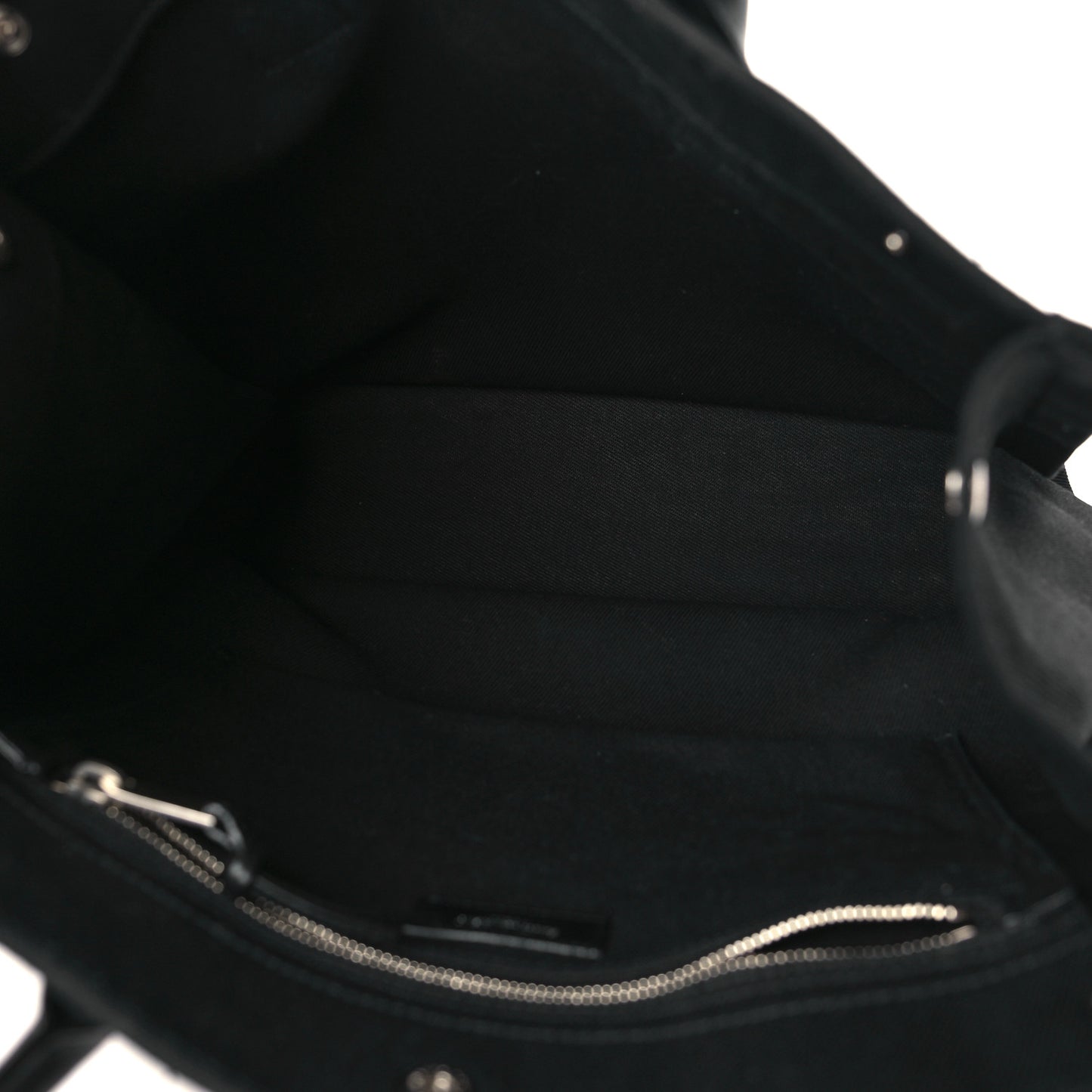 Linen Calfskin Rive Gauche North South Tote Black