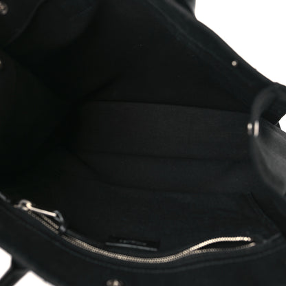Saint Laurent Linen Calfskin Rive Gauche North South Tote Black 4 of 7