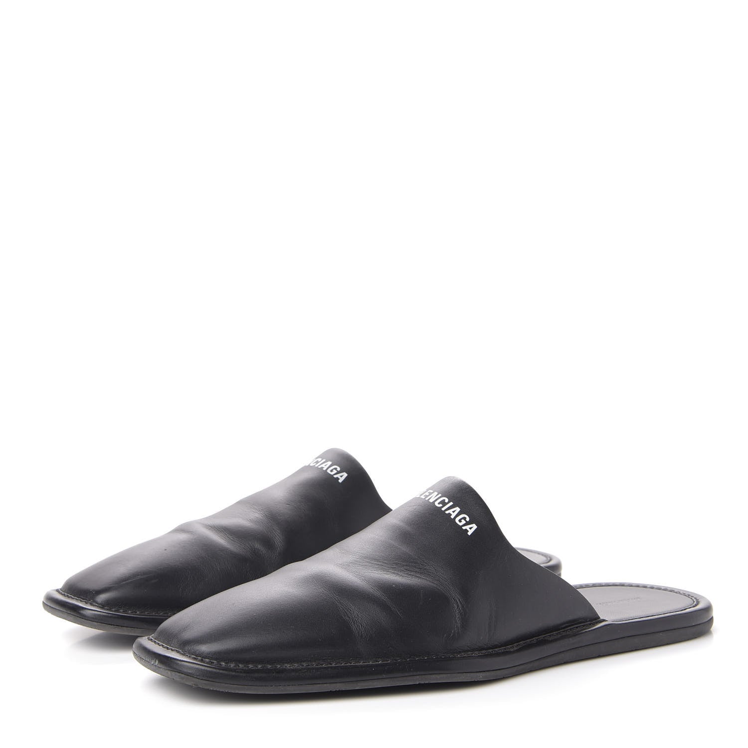 Balenciaga Smooth Calfskin Mens Cozy Slip-On Loafers 45 Black White 3 of 9