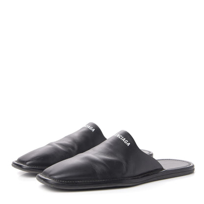 Balenciaga Smooth Calfskin Mens Cozy Slip-On Loafers 45 Black White 3 of 9