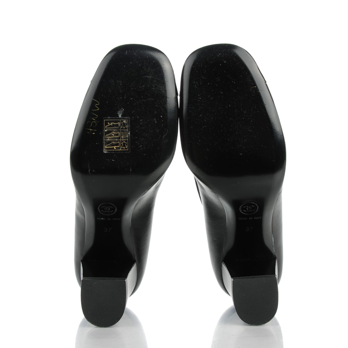 Lambskin Camellia Cap Toe Pumps 37 Black
