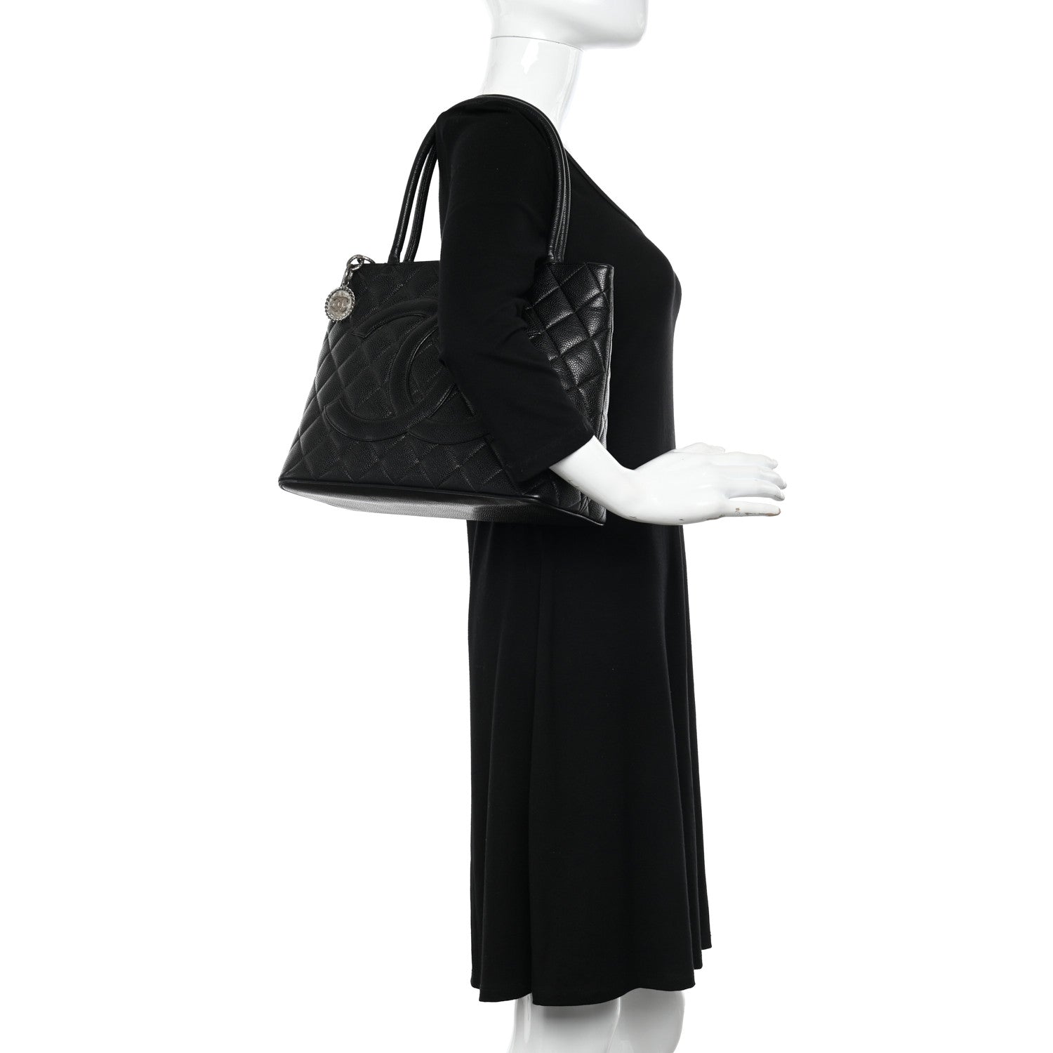 Chanel Caviar Quilted Medallion Tote Black 2 of 10