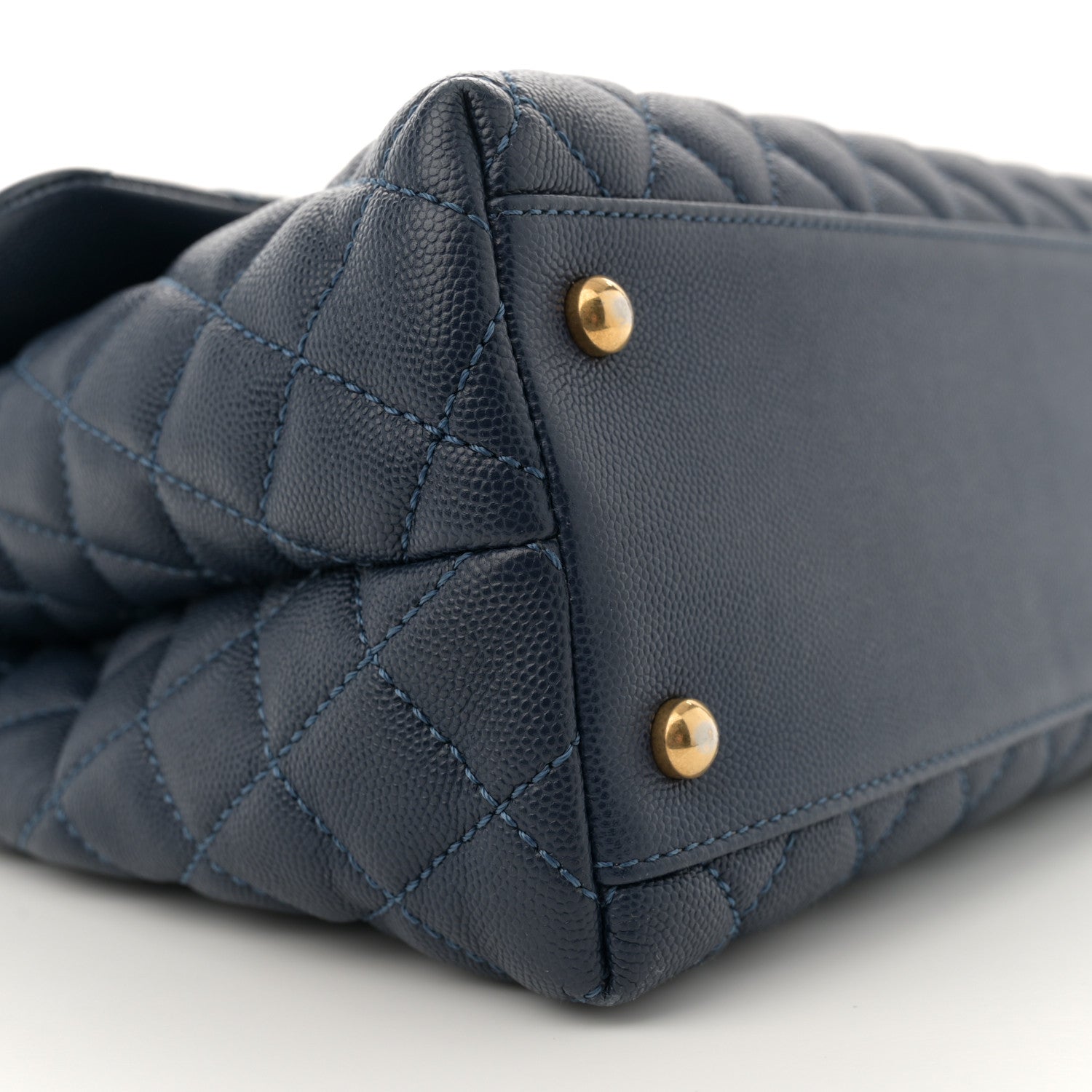 Chanel Caviar Lizard Quilted Medium Coco Handle Flap Navy 9 of 12