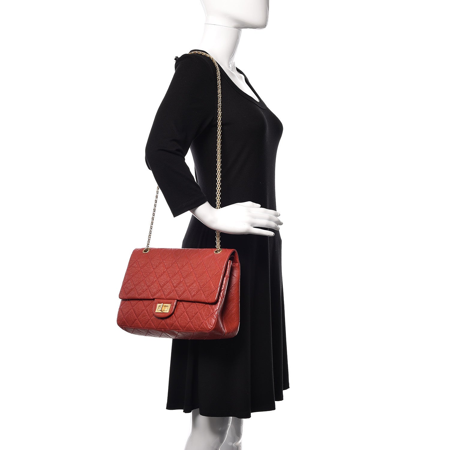Chanel Aged Calfskin Quilted 2.55 Reissue 227 Flap Red 2 of 12