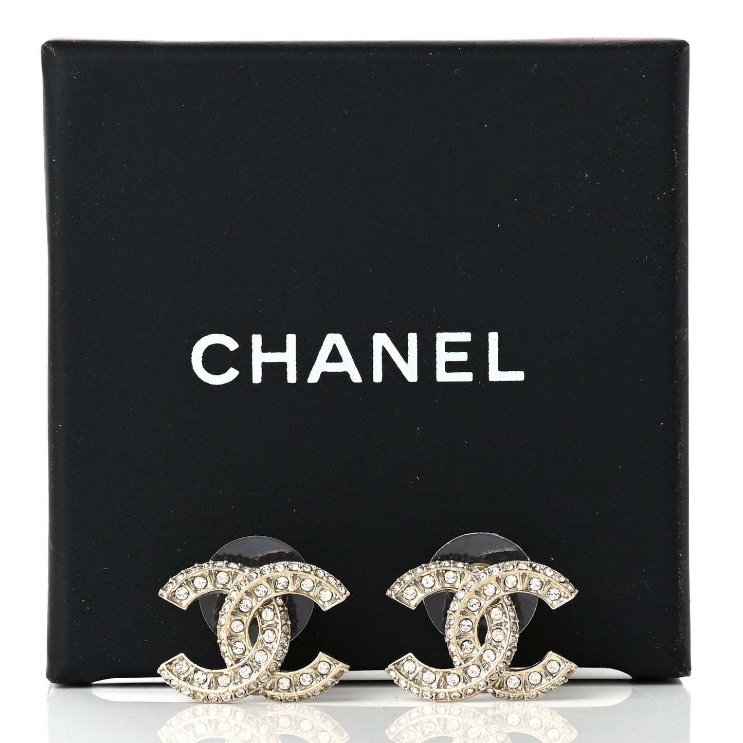 Crystal Timeless CC Earrings Light Gold