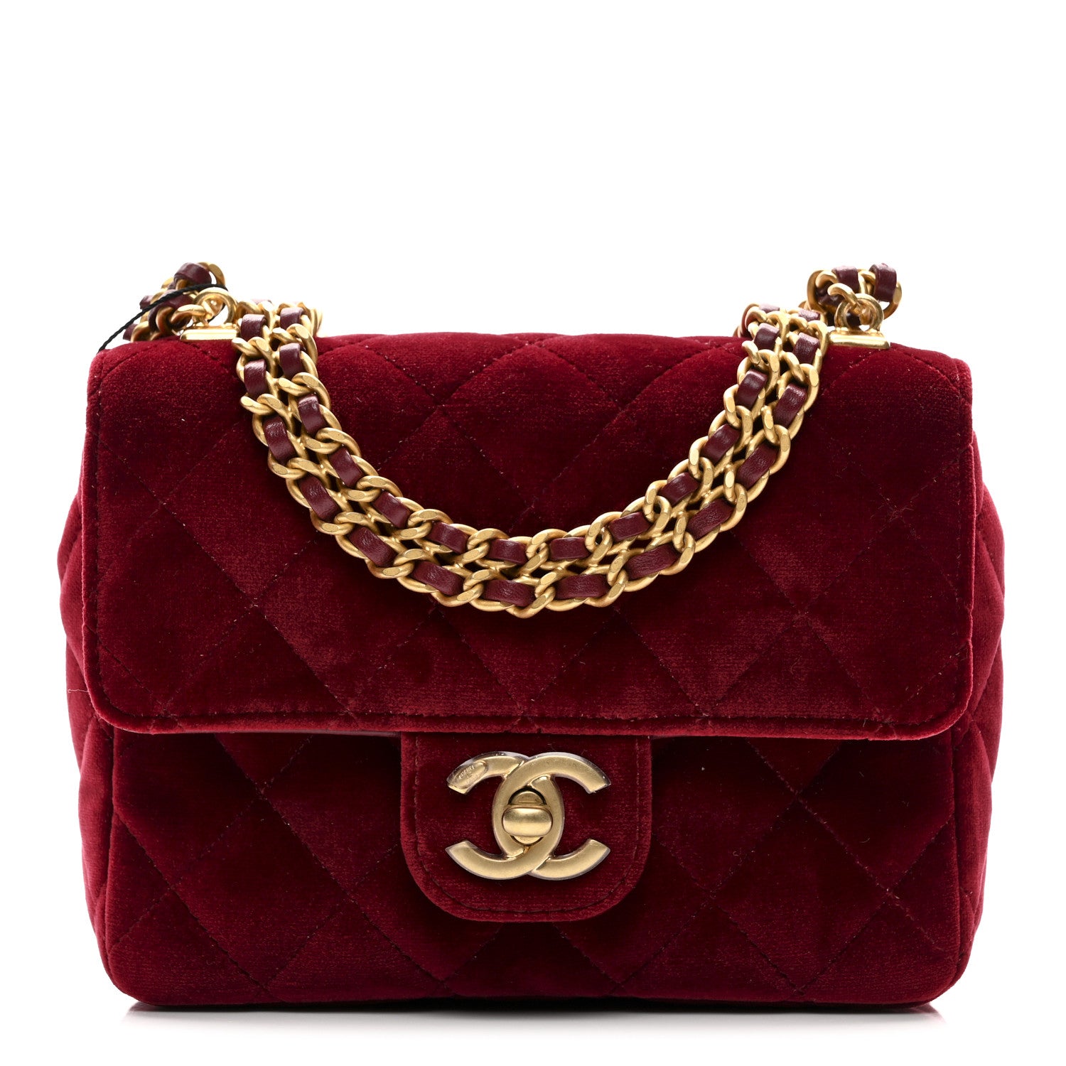 Chanel Velvet Enamel Mini Flap Red 1 of 12