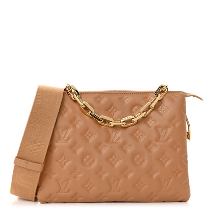 Louis Vuitton Lambskin Embossed Monogram Coussin PM Camel 1 of 11